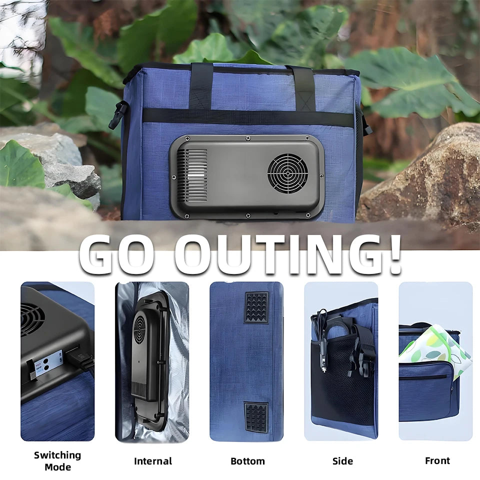 25L Portable Foldable Car Refrigerator Semiconductor Electricity Cooling Heating Car Home Dual-use Picnic Camping Essentials